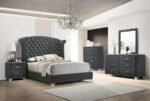MELODY UPHOLSTERED DRESSER MIRROR GREY - Image 5