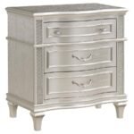EVANGELINE 3-DRAWER NIGHTSTAND SILVER OAK
