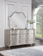 EVANGELINE 9-DRAWER DRESSER WITH MIRROR SILVER OAK - Image 2
