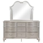 EVANGELINE 9-DRAWER DRESSER WITH MIRROR SILVER OAK - Image 3