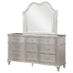 EVANGELINE 9-DRAWER DRESSER WITH MIRROR SILVER OAK - Image 4