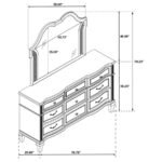 EVANGELINE 9-DRAWER DRESSER WITH MIRROR SILVER OAK - Image 14