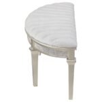 EVANGELINE CURVED FABRIC UPHOLSTERED BENCH SILVER OAK - Image 5