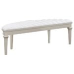 EVANGELINE CURVED FABRIC UPHOLSTERED BENCH SILVER OAK - Image 6