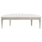 EVANGELINE CURVED FABRIC UPHOLSTERED BENCH SILVER OAK - Image 7