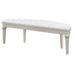 EVANGELINE CURVED FABRIC UPHOLSTERED BENCH SILVER OAK - Image 8