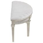 EVANGELINE CURVED FABRIC UPHOLSTERED BENCH SILVER OAK - Image 9