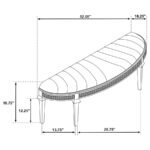 EVANGELINE CURVED FABRIC UPHOLSTERED BENCH SILVER OAK - Image 10