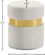 Hailey Velvet Upholstered Stool - Image 3