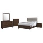 WELSLEY 5-PIECE QUEEN BEDROOM SET WALNUT - Image 2
