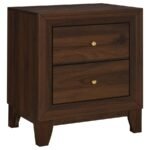 WELSLEY 2-DRAWER NIGHTSTAND BEDSIDE TABLE WALNUT