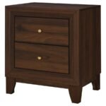WELSLEY 2-DRAWER NIGHTSTAND BEDSIDE TABLE WALNUT - Image 4