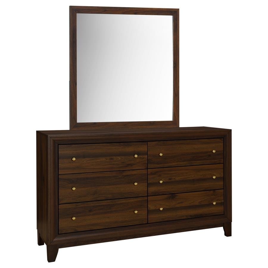 223443M_02x900.jpg WELSLEY 6-DRAWER DRESSER AND MIRROR WALNUT - Image 1