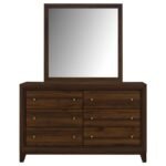 WELSLEY 6-DRAWER DRESSER AND MIRROR WALNUT - Image 3
