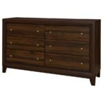 WELSLEY 6-DRAWER DRESSER CABINET WALNUT - Image 4