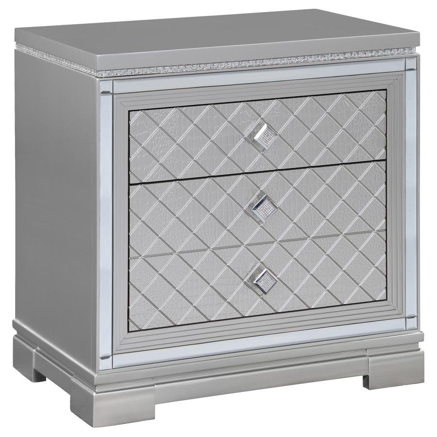 223462_02x900.jpg ELEANOR 2-DRAWER NIGHTSTAND METALLIC MERCURY - Image 1