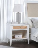 BEXHILL 1-DRAWER NIGHTSTAND BEDSIDE TABLE WHITE - Image 2