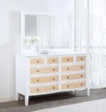 BEXHILL 10-DRAWER DRESSER AND MIRROR WHITE - Image 2