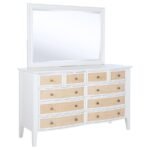 BEXHILL 10-DRAWER DRESSER AND MIRROR WHITE
