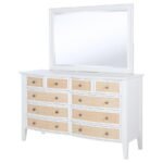 BEXHILL 10-DRAWER DRESSER AND MIRROR WHITE - Image 4