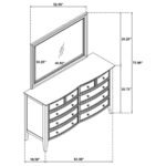 BEXHILL 10-DRAWER DRESSER AND MIRROR WHITE - Image 13