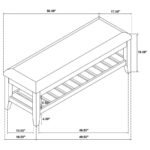 BEXHILL UPHOLSTERED RECTANGULAR BENCH WITH SHELF WHITE - Image 8