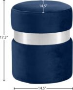 Hailey Velvet Upholstered Stool - Image 3