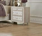 ANTONELLA UPHOLSTERED 3-DRAWER NIGHTSTAND IVORY AND CAMEL - Image 2