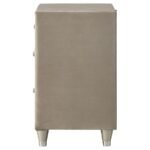 ANTONELLA UPHOLSTERED 3-DRAWER NIGHTSTAND IVORY AND CAMEL - Image 5