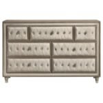ANTONELLA 7-DRAWER UPHOLSTERED DRESSER IVORY AND CAMEL - Image 3