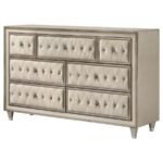 ANTONELLA 7-DRAWER UPHOLSTERED DRESSER IVORY AND CAMEL - Image 4