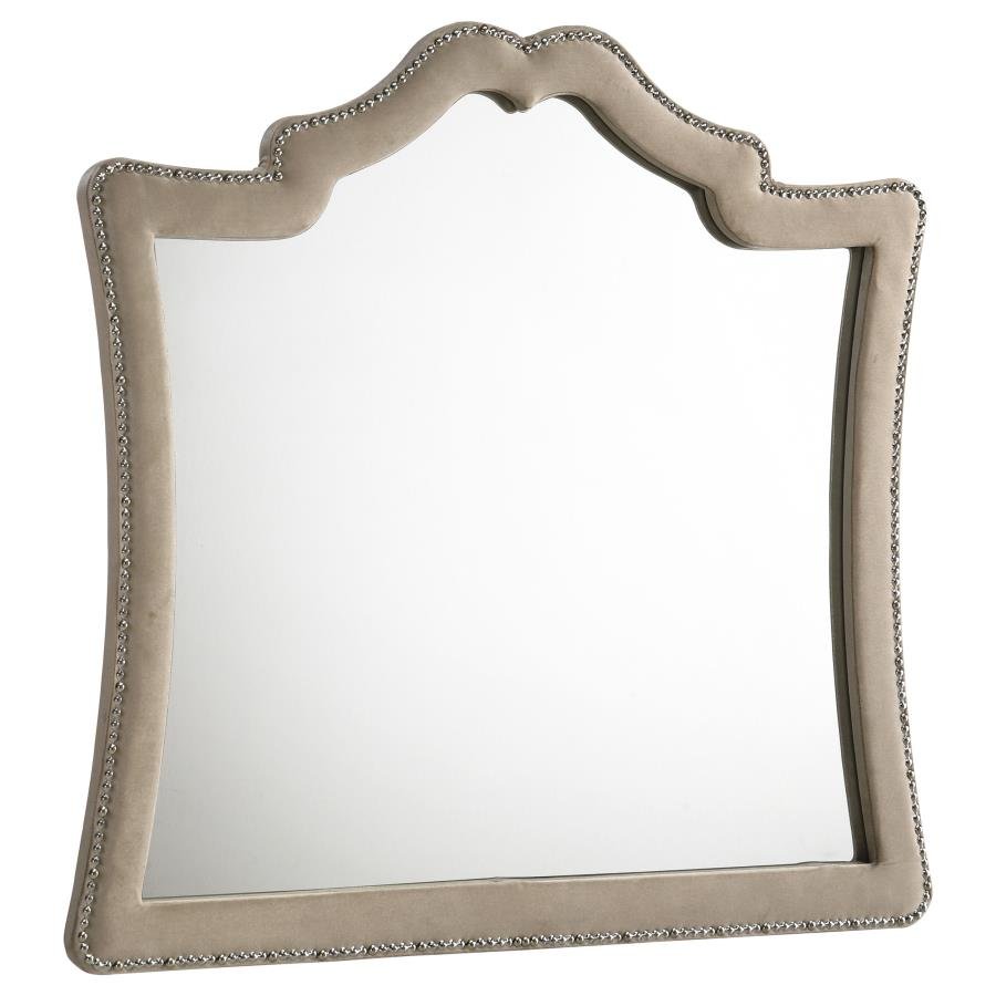 223524_02x900.jpg ANTONELLA UPHOLSTERED DRESSER MIRROR CAMEL - Image 1