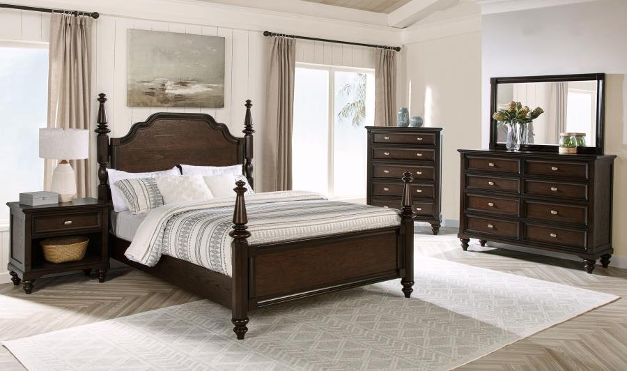 223631Q-S5_01x900.jpg ANDOVER 5-PIECE QUEEN BEDROOM SET DARK OAK - Image 1