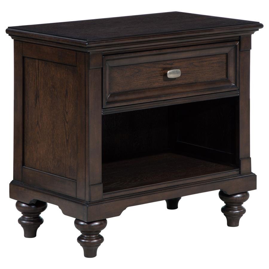 223632_02x900.jpg ANDOVER 1-DRAWER NIGHTSTAND BEDSIDE TABLE DARK OAK - Image 1