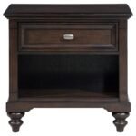 ANDOVER 1-DRAWER NIGHTSTAND BEDSIDE TABLE DARK OAK - Image 3