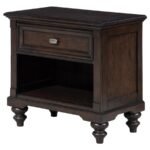 ANDOVER 1-DRAWER NIGHTSTAND BEDSIDE TABLE DARK OAK - Image 4