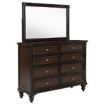 ANDOVER 8-DRAWER DRESSER AND MIRROR DARK OAK