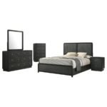CAVELLE 5-PIECE QUEEN BEDROOM SET BLACK - Image 2