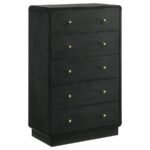 CAVELLE 5-PIECE QUEEN BEDROOM SET BLACK - Image 11