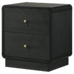 CAVELLE 2-DRAWER NIGHTSTAND BEDSIDE TABLE BLACK - Image 4