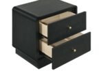 CAVELLE 2-DRAWER NIGHTSTAND BEDSIDE TABLE BLACK - Image 10