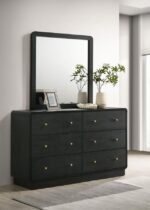 CAVELLE 6-DRAWER DRESSER AND MIRROR BLACK - Image 2
