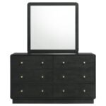 CAVELLE 6-DRAWER DRESSER AND MIRROR BLACK - Image 3