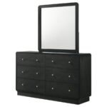 CAVELLE 6-DRAWER DRESSER AND MIRROR BLACK - Image 4