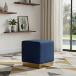 Jax Velvet Upholstered Stool - Image 2