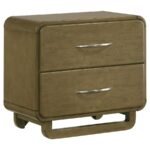 AMSBURY 2-DRAWER NIGHTSTAND BEDSIDE TABLE NUTMEG