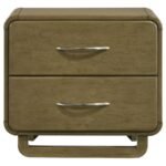 AMSBURY 2-DRAWER NIGHTSTAND BEDSIDE TABLE NUTMEG - Image 3