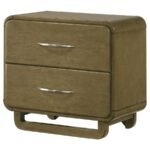 AMSBURY 2-DRAWER NIGHTSTAND BEDSIDE TABLE NUTMEG - Image 4