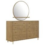 ARINI 8-DRAWER DRESSER WITH MIRROR SAND WASH