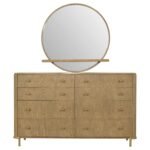 ARINI 8-DRAWER DRESSER WITH MIRROR SAND WASH - Image 3